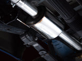 AWE 0FG Dual Side Exit Exhaust for '21+ Ford F-150 - 4.5" Chrome Silver Tips - out of package